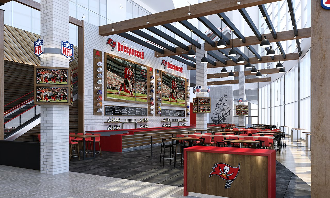 Tampa Bay Buccaneers reveal the completely redesigned East Stadium Club - Sports Venue Business